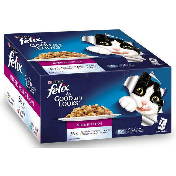Felix Mixed Jellies Cat Food - 36 x 85g
