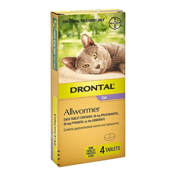 Drontal All Wormer - Cat up to 4kg - 4 tablets