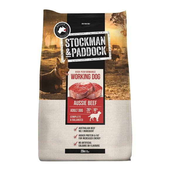 Stockman & Paddock Working Dog Aussie Beef 20kg