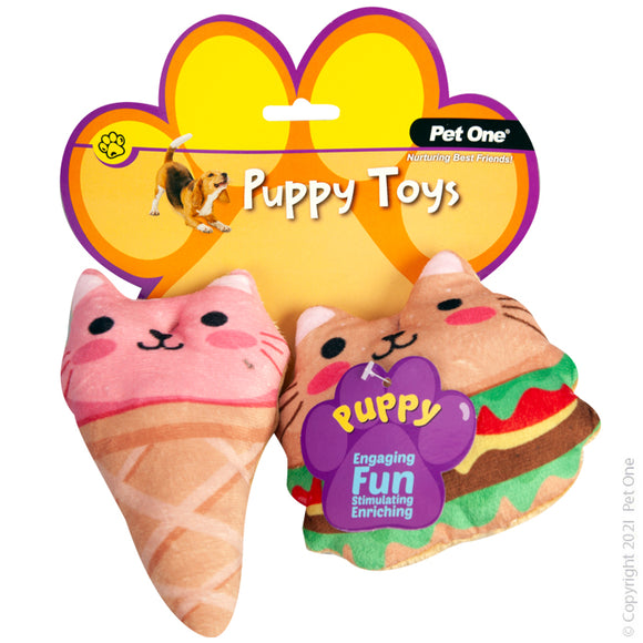 Dog Toy Puppy Fast Food 2pc