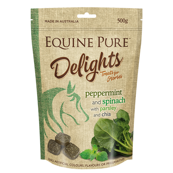 Equine Pure Delights 500g Pouch - Peppermint & Spinach