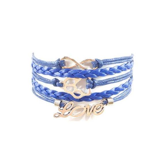Infinity Love Paw Bracelet - Blue