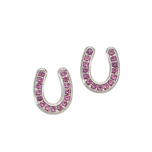 Earrings - Western Horseshoe Pink