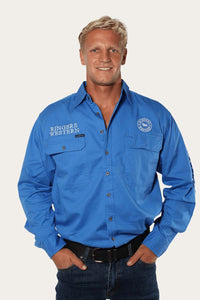 Ringers Western Mens Hawkeye Full Button Work Shirt - Blue