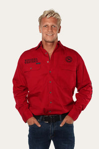 Ringers Western - Hawkeye Mens Full Button Work Shirt - Red