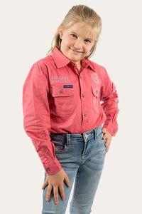 Ringers Western Jackaroo Kids L/S Full Button Embroidered Workshirt - Camelia Rose