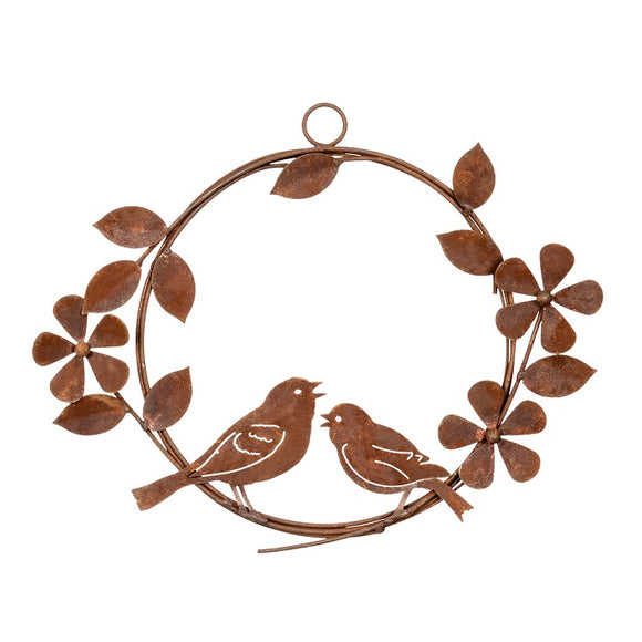Alfresco Gardenware - Bird & Flower Wreath Rust