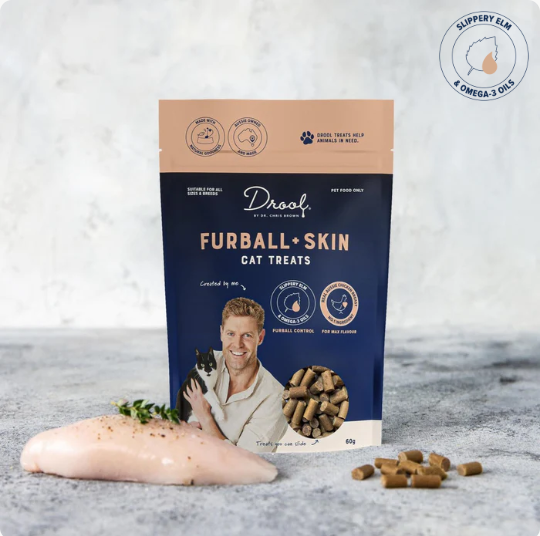 Drool By Dr Chris Brown Furball And Skin Cat Treats 60g