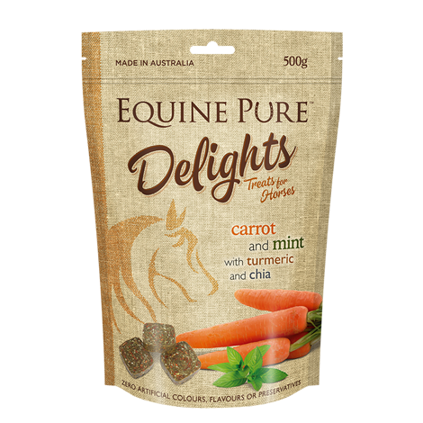 Equine Pure Delights 500g Pouch - Carrot & Mint
